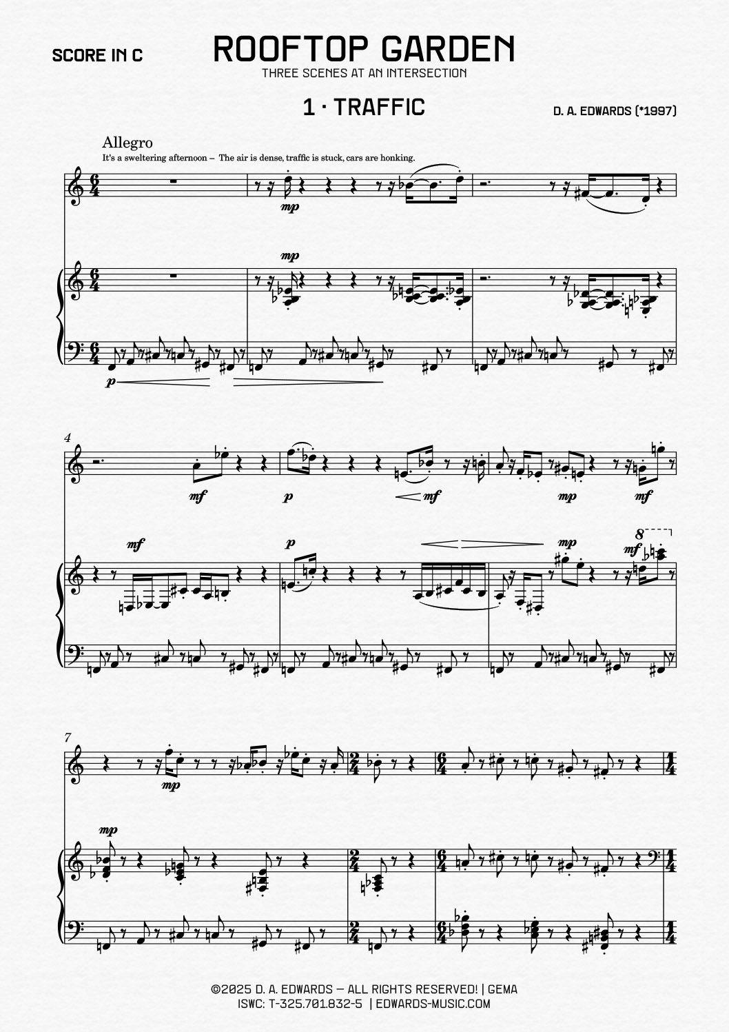 Preview of the piano score (score in C)